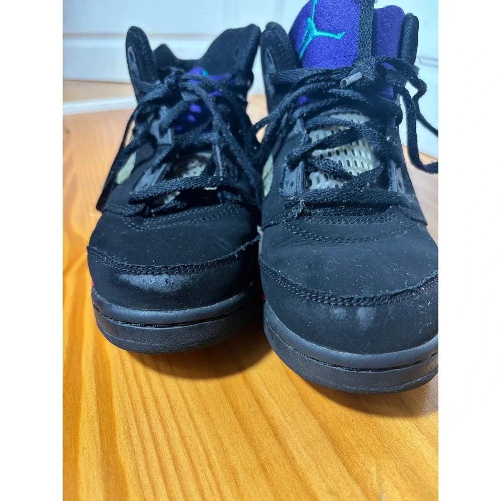 Kids Air Jordan 5 Retro Fire Red Metallic Grape Black‎ Shoes Sz 3Y